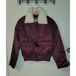 Universal Thread Womens XL Water Resistant Sateen Shiny Bomber Jacket Collared